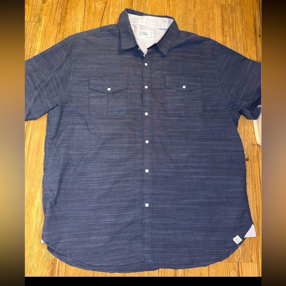 Blue Men’s short sleeve casual shirt